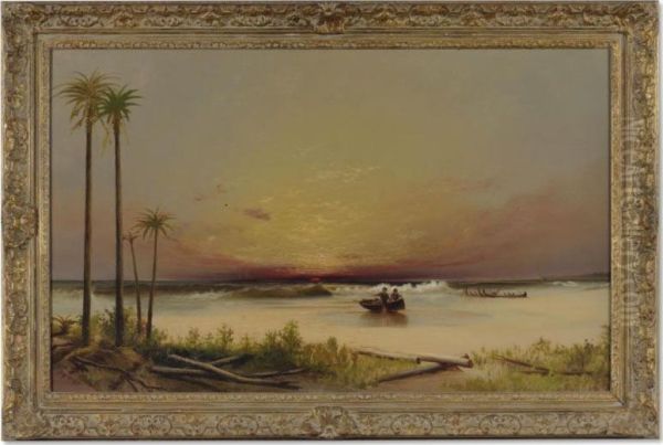 Tropical Seascape Oil Painting by James Hamilton