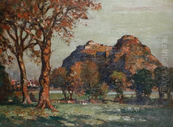 View Of Dumbarton Castle Oil Painting by James Whitelaw Hamilton