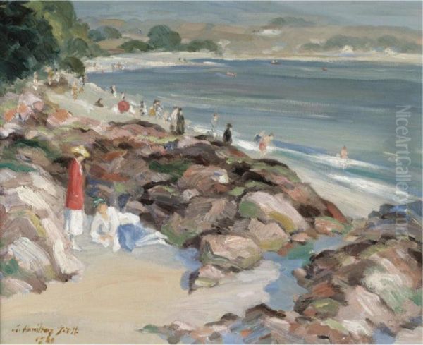 On The Shore Oil Painting by A. Hamilton Scott