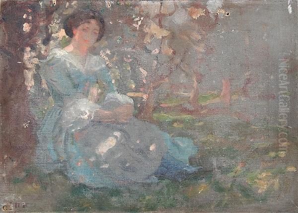 Sunlight In The Orchard Oil Painting by Vereker Monteith Hamilton