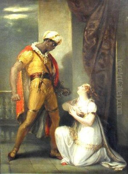 Othello And Desdemona Oil Painting by William Hamilton