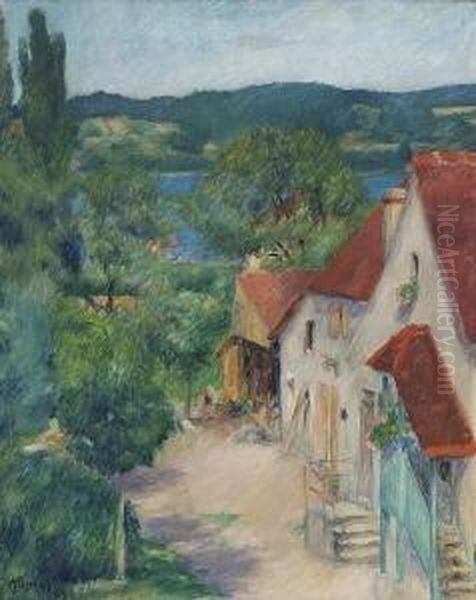 Hauser Am See (provence). Oil Painting by Eugen Hamm