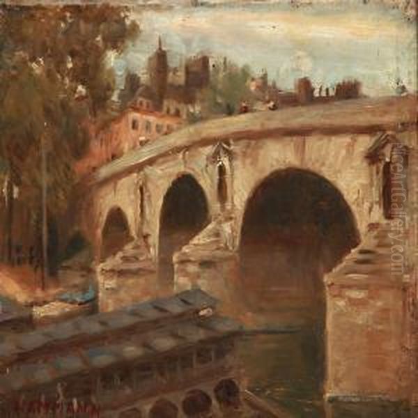 Pont Marie, Paris Oil Painting by Marius Hammann