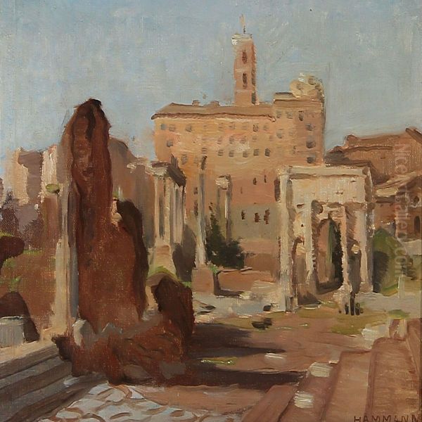 View From The Roman Forum In Rome Oil Painting by Marius Hammann