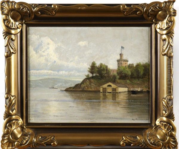 Signerad Aug Hammarstrom Oil Painting by Carl August Heliodor Hammarstrom