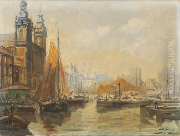 Ansicht Von Amsterdam Oil Painting by Otto Hammel