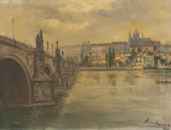 Ansicht Von Prag Oil Painting by Otto Hammel