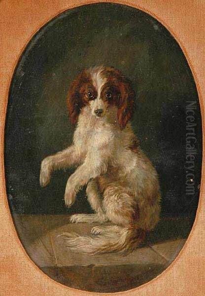 A Begging Dog Oil Painting by Guido Hammer