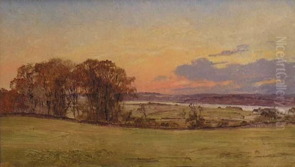 Fredensborg, Paysage Au Soleil Couchant Oil Painting by Hans Jorgen Hammer