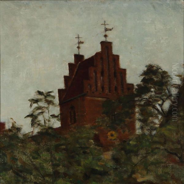 Naestved Church, Denmark Oil Painting by Svend Hammershoi