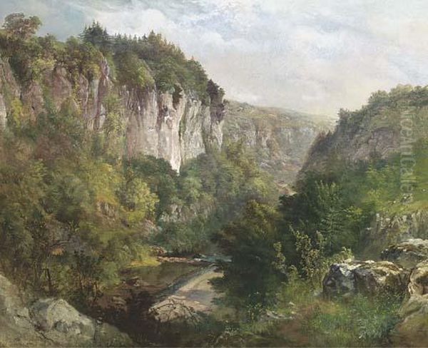 Lover's Leap, Buxton, Derbyshire Oil Painting by James Astbury Hammersley