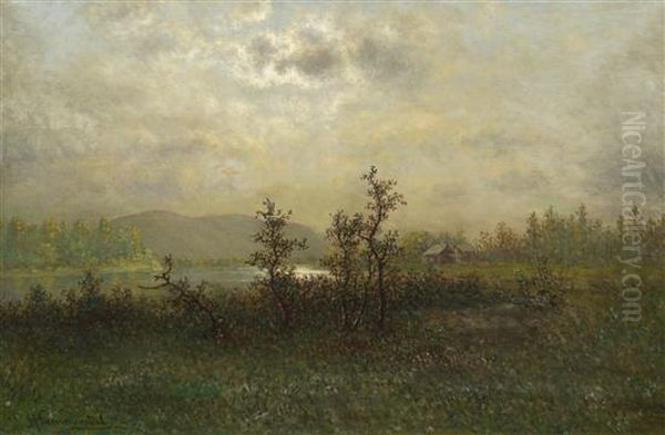 Lake Meadow Oil Painting by John Olson Hammerstad