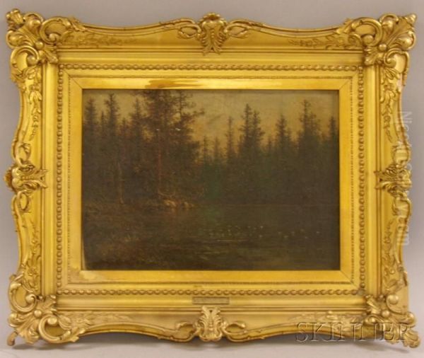 Woodland Pond Oil Painting by John Olson Hammerstad