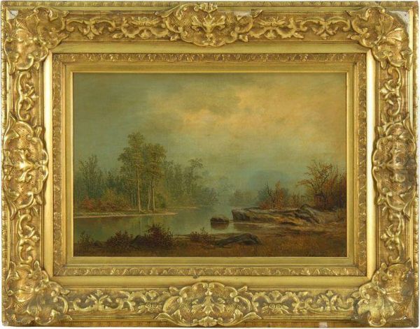 River Landscape Oil Painting by John Olson Hammerstad