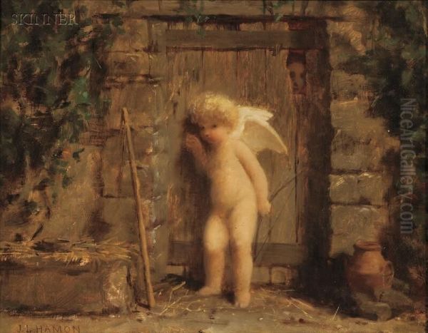 Cupid At The Door Oil Painting by Jean-Louis Hamon