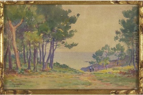 L'entree De La Plage Du Guer. Erquy 1930 Oil Painting by Leon Hamonet