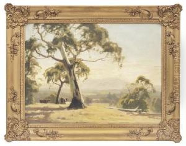 Bayswater Landscape, Morning Oil Painting by Carl Hampel