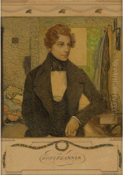 Portrait Of Josef Lanner Oil Painting by Sigmund Walter Hampel