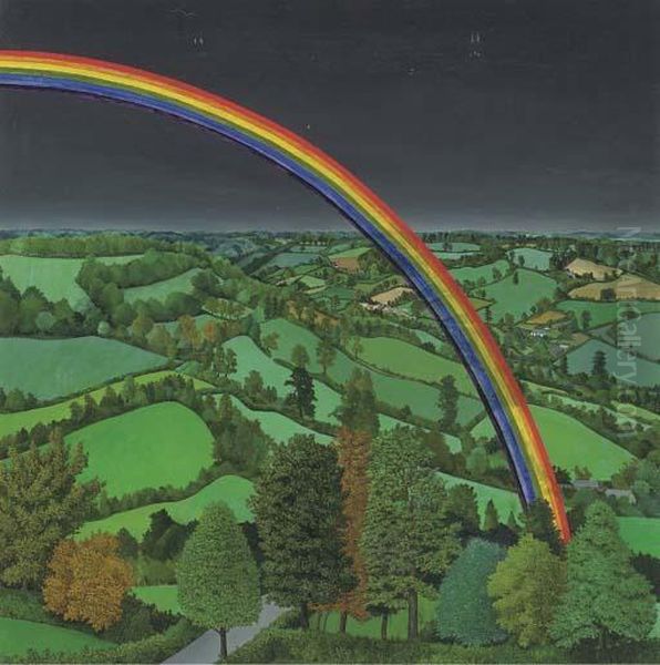 Landscape With A Rainbow Oil Painting by John Hancock