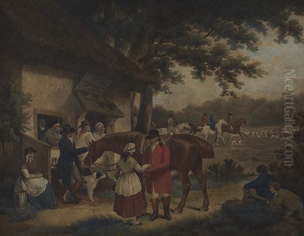 Outside The Fox Inn Oil Painting by Thomas Hand