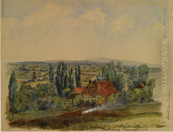 A View Of The Benther Berg Near Hannover Oil Painting by Gabriel Hanedoes