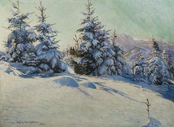 Winter In Tatras Oil Painting by Max Haneman