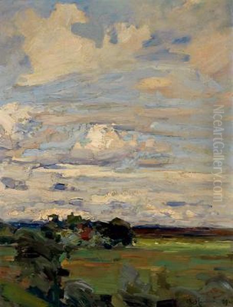 Weite Landschaft Oil Painting by Alois Hanisch