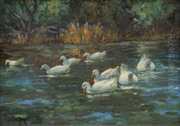 Enten Auf Dem Teich Oil Painting by Wilhelm Hanken