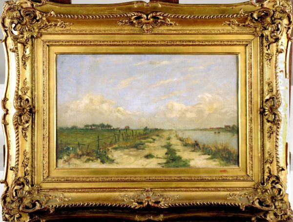 Chemin Le Long Du Canal Oil Painting by Theodore Hannon