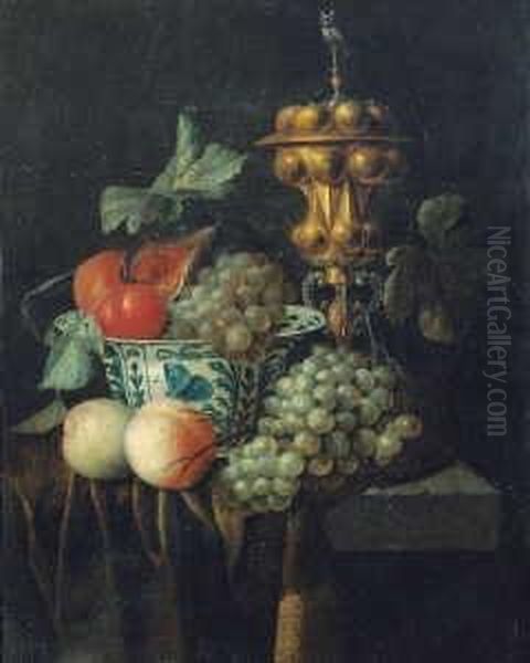 Fruchtestilleben Mit Oil Painting by Johannes Hannot