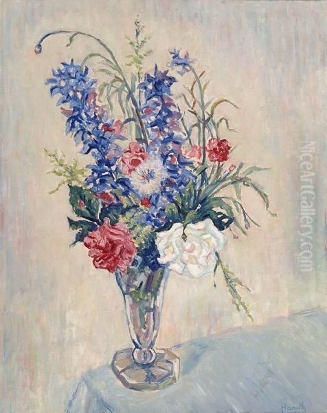 Peasant-bouquet Ii Oil Painting by Otto Hanrath