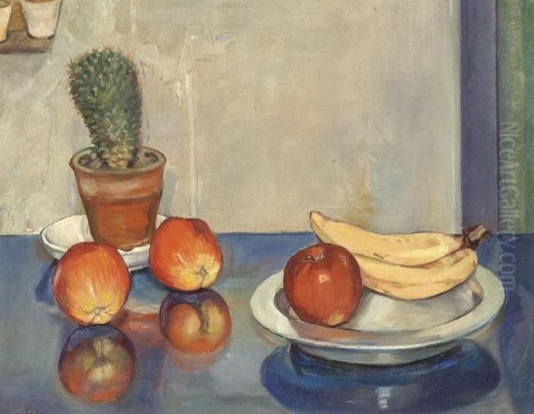 Still Life Of Fruit Oil Painting by Otto Hanrath