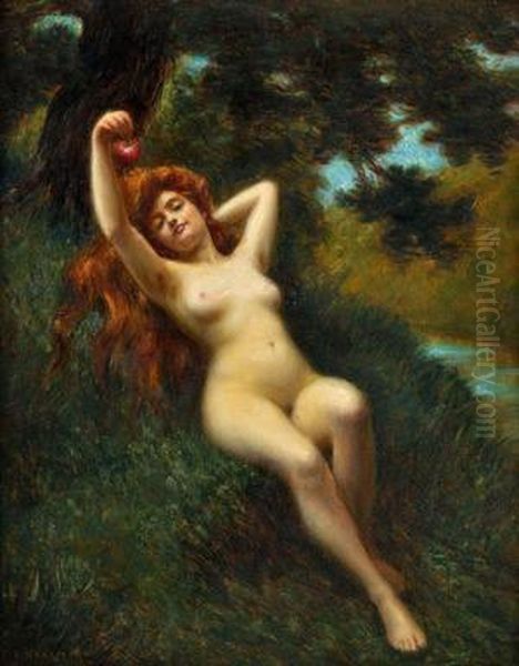 Eva Oil Painting by Jules Armand Hanriot