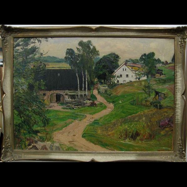 Farm Study Oil Painting by Johannes Hansch