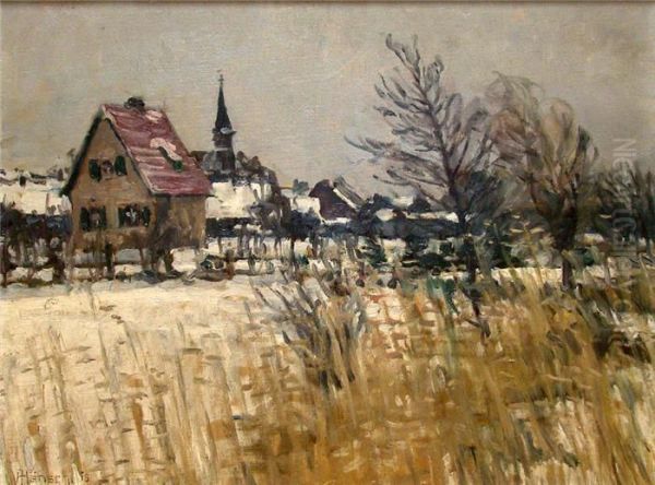 Rahnsdorf Im Winter Oil Painting by Johannes Hansch