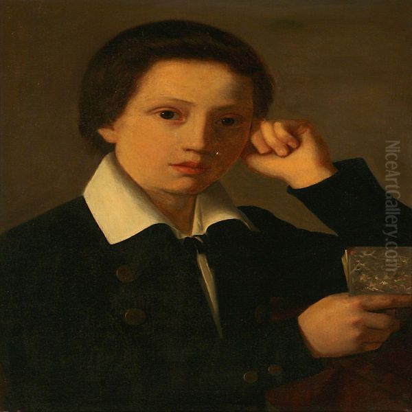 Portrait Of A Boy Oil Painting by Hans Hansen