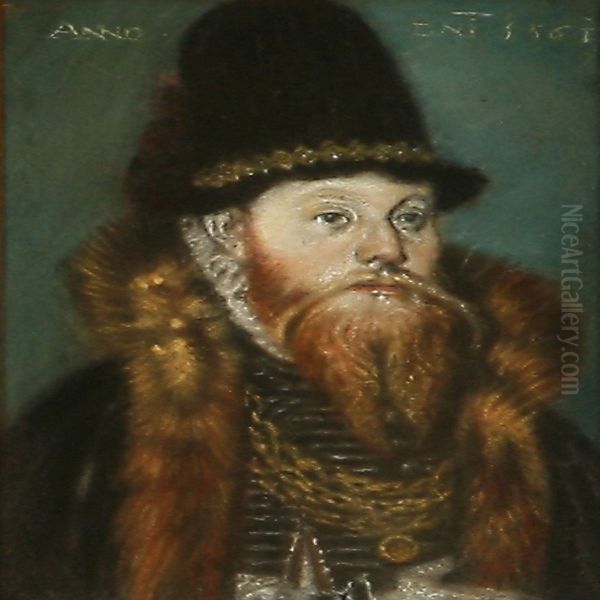 Portrait Of The Danish Noble Man Oluf Mouritsen Krognos, Bregentved Castle Oil Painting by Hans Christian Hansen