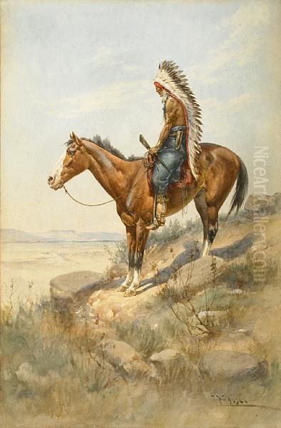 The Outpost (crow Indian) Oil Painting by Herman Wendleborg Hansen