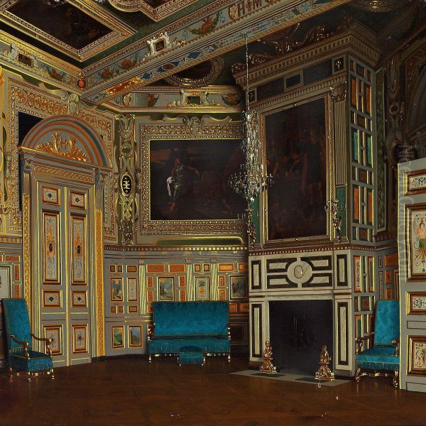 A Salon In The Chateau Fontainebleau Oil Painting by I.T. Hansen