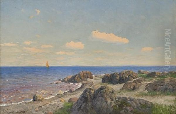 Kystlandskap Oil Painting by Niels Hansteen