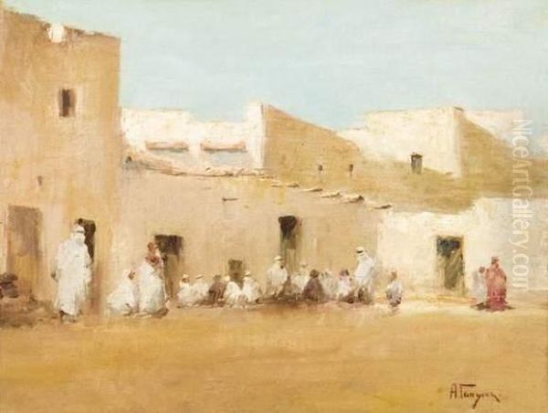 Place De Village Marocain. Oil Painting by Aleksei Vasilievich Hanzen