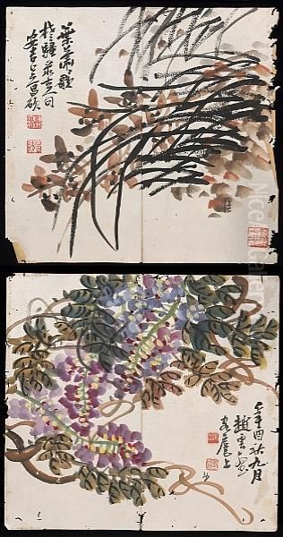 Yunhuo And Wu Changshi : Flowers, Fruits And Vegetables Oil Painting by Zhao Hao