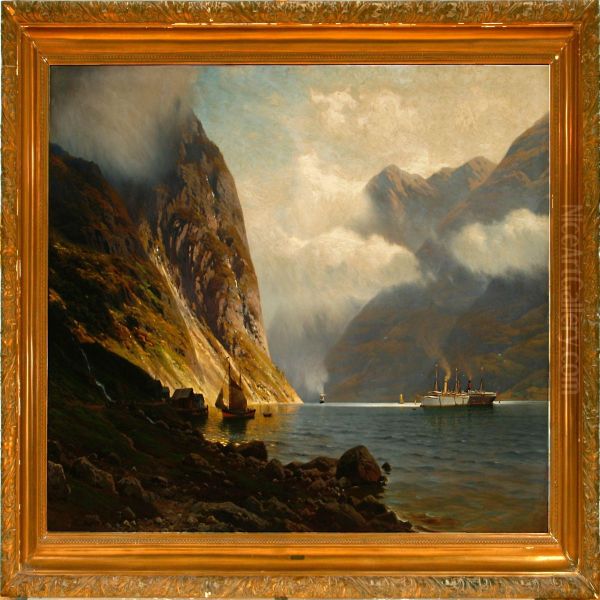 Geirangerfjorden Oil Painting by Johannes Hardes