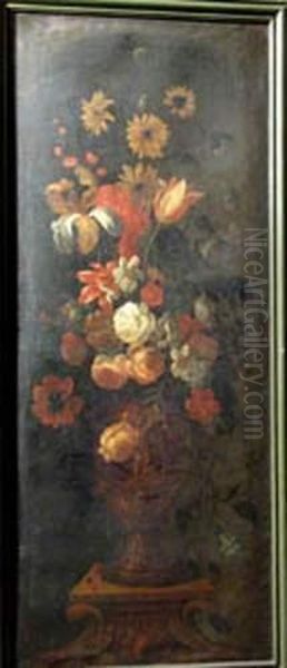 Large Flower Still Life Oil Painting by Pieter Hardime