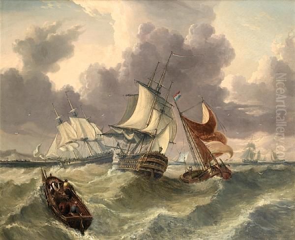 A Breezy Day In The Channel Oil Painting by Chester Harding