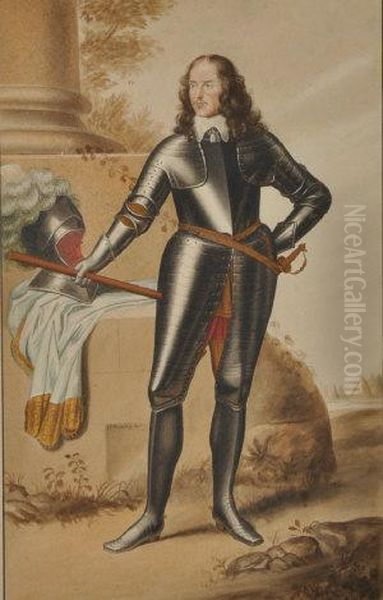 William I Earl Of Craven Colonel Of The Coldstream Guards (1670 - 1689) Oil Painting by George Perfect Harding