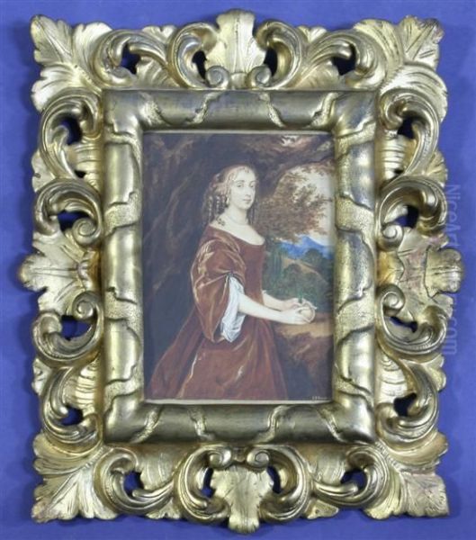 Portrait Of An 18th Century Lady Oil Painting by George Perfect Harding