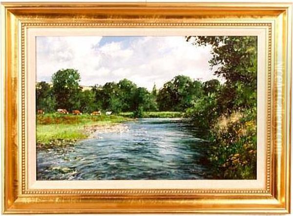 The Salmon Trap Oil Painting by John Jessop Hardwick