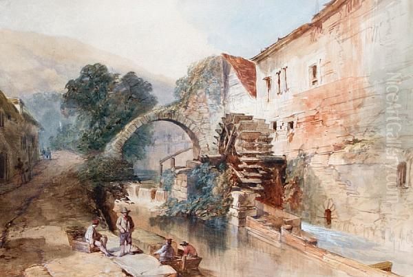 Unloading At The Mill Oil Painting by William Noble Hardwick