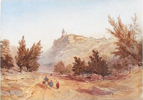 A Hilltop Monastery Oil Painting by William Noble Hardwick